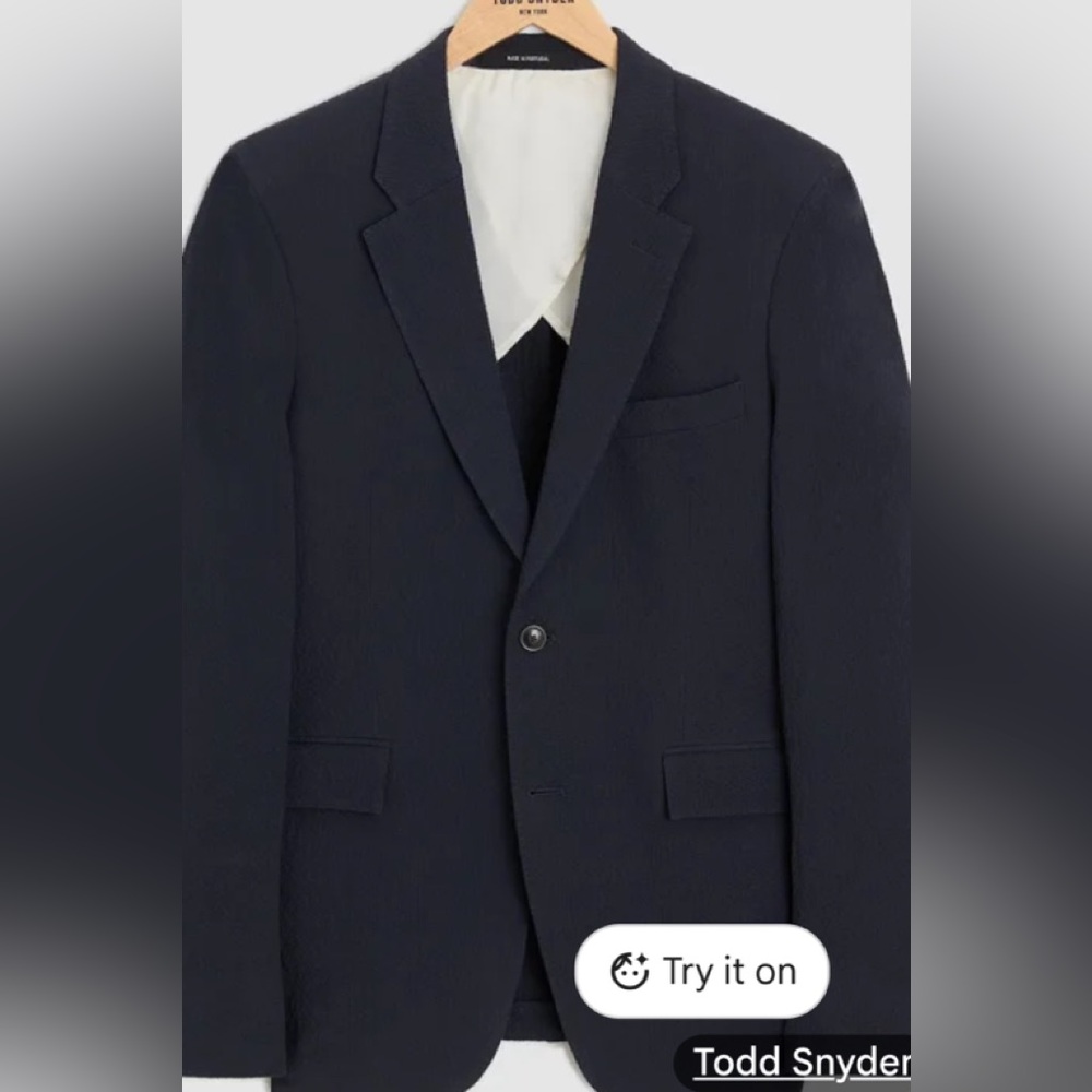 Todd Snyder SUTTON Classic Dark Blue Blazer cotton blend